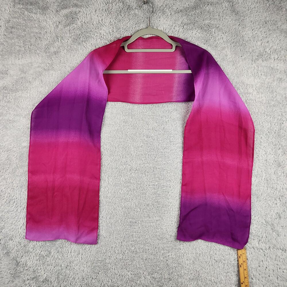 Vintage Chiffon Rectangle Scarf Womens Pink Sheer Ombre Lightweight Fairy Boho